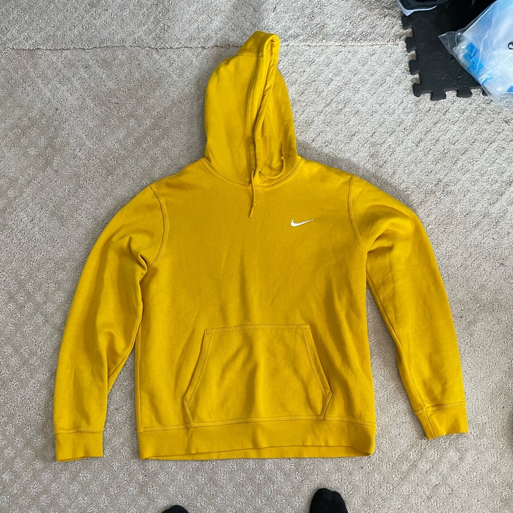 Bright Yellow Nike Pullover Hoodie Size L